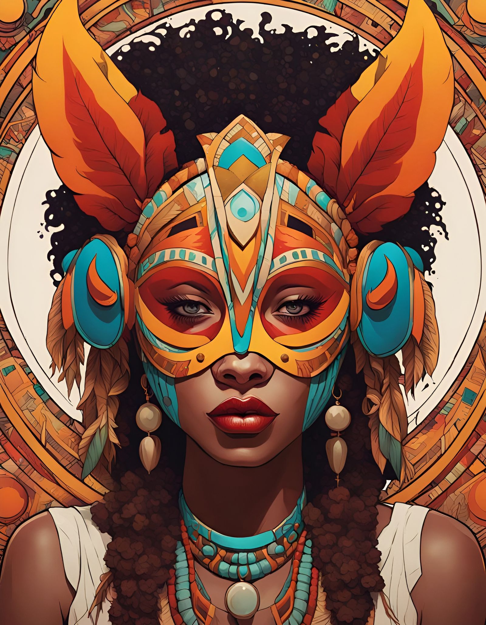 I Am Fox :: Tribal Masks Series:: - Ai Generated Artwork - Nightcafe 