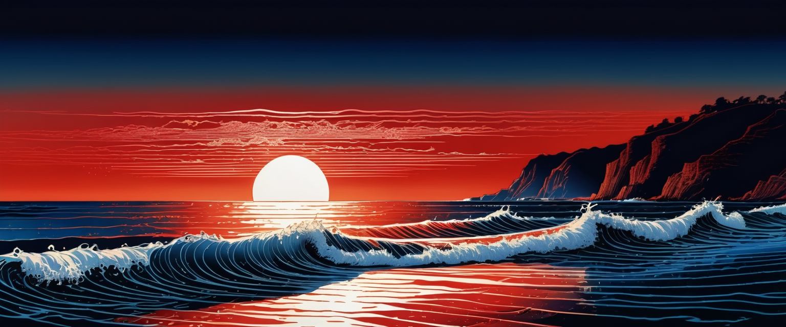 beach, sunset, sea, sea spray