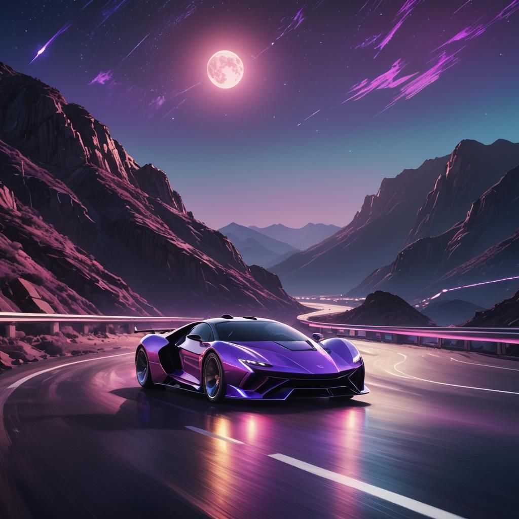 Purple Supercar   by @Maeylerbkhim