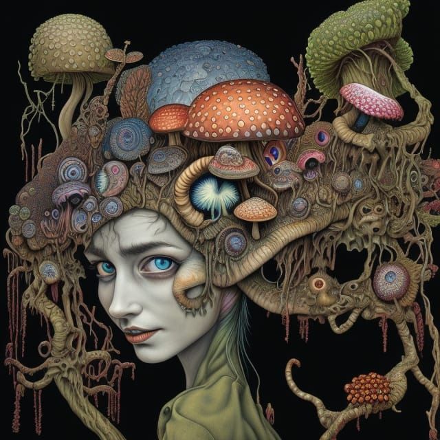 Fungi Girl 3381 - AI Generated Artwork - NightCafe Creator