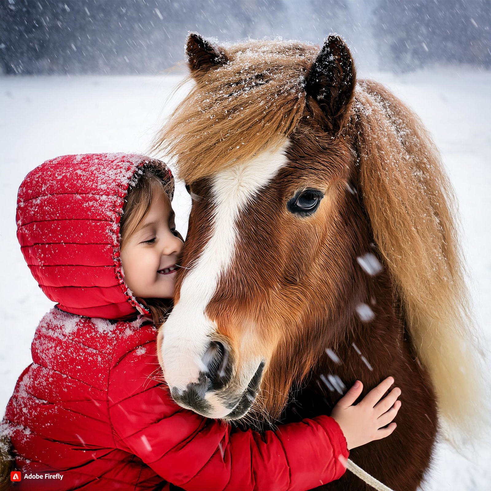 A Shetland Pony and young girl