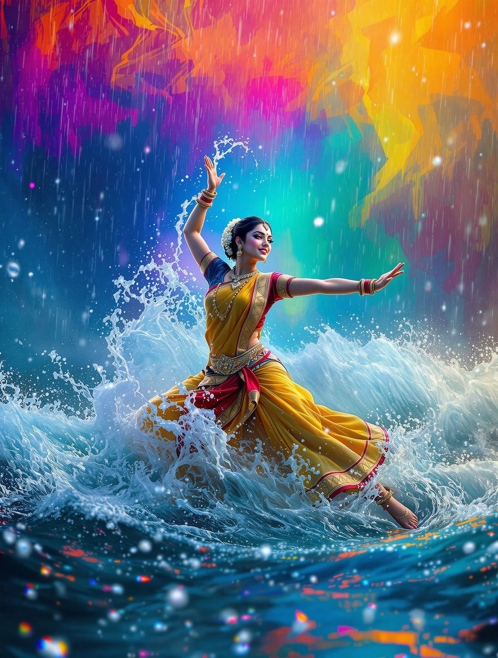 Rhythm of the Waves A Dance of Color and Water