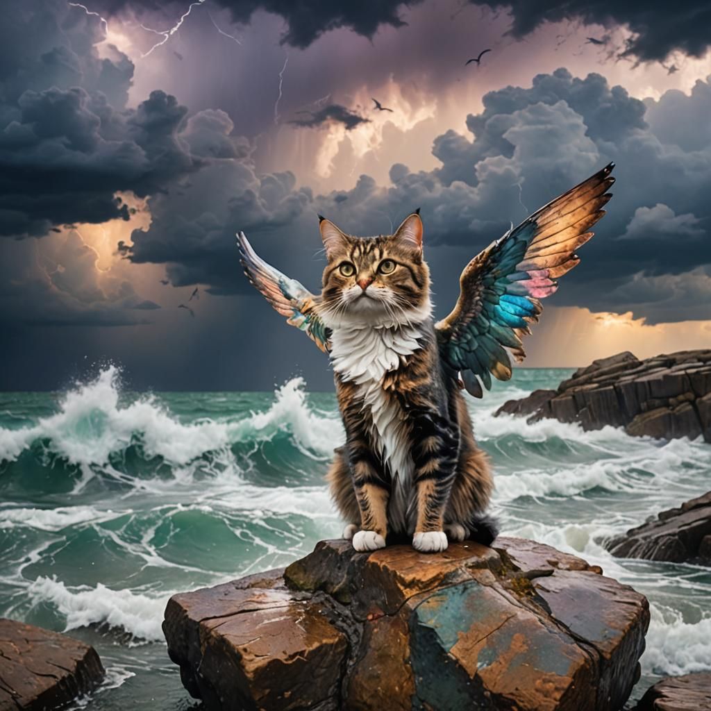 A cat with wings