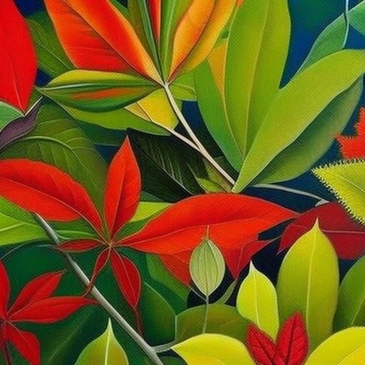 paintings depicting various types of foliage. The paintings ...