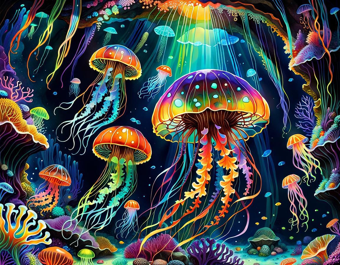 Bioluminescent Ocean Creatures.  by @Sharonjoy