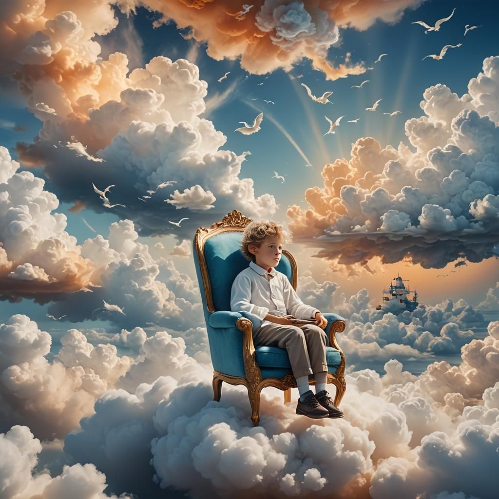 Child in Clouds: Fantastical Digital Matte Painting