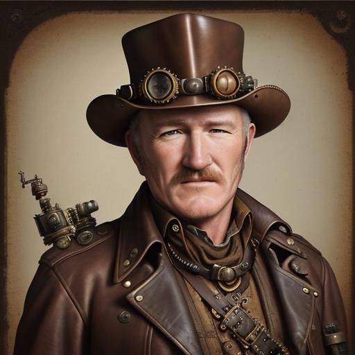 steampunk + middle aged + Gene Hackman + steampunk explorer - AI ...