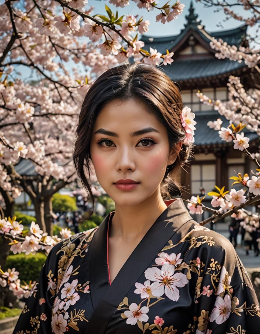 Indonesian woman in Osaka in the spring  by @Si Londo