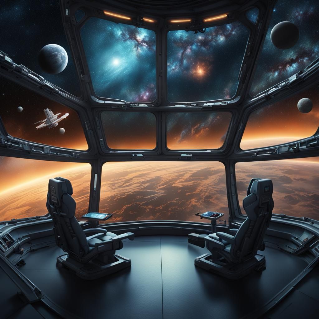 the view of a galaxy from a sattelite window with touchpad c...