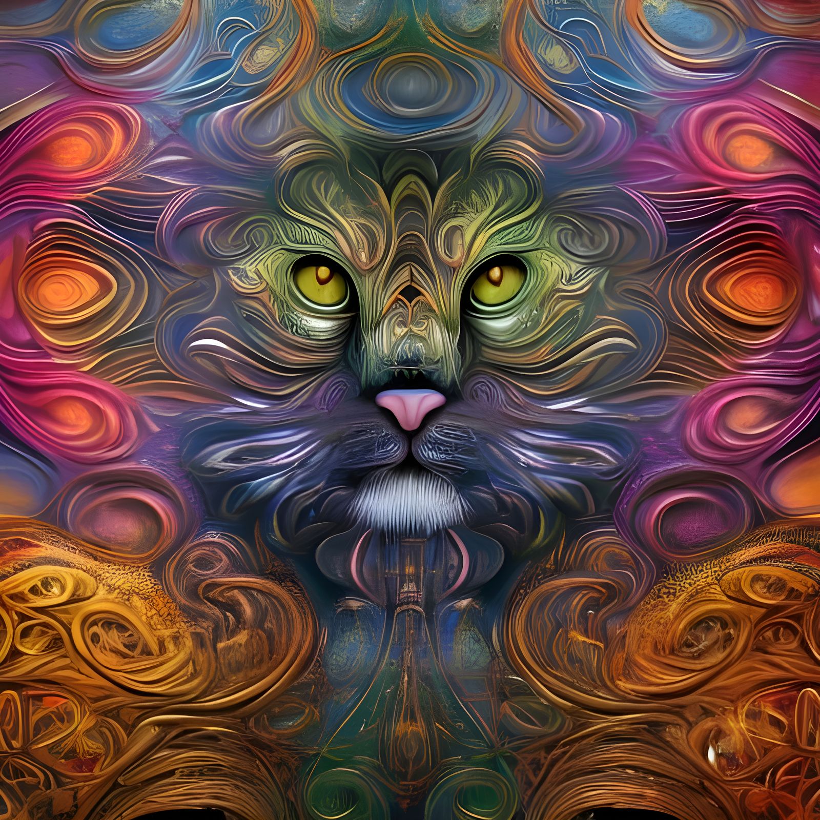 Optical illusion cats - AI Generated Artwork - NightCafe Creator