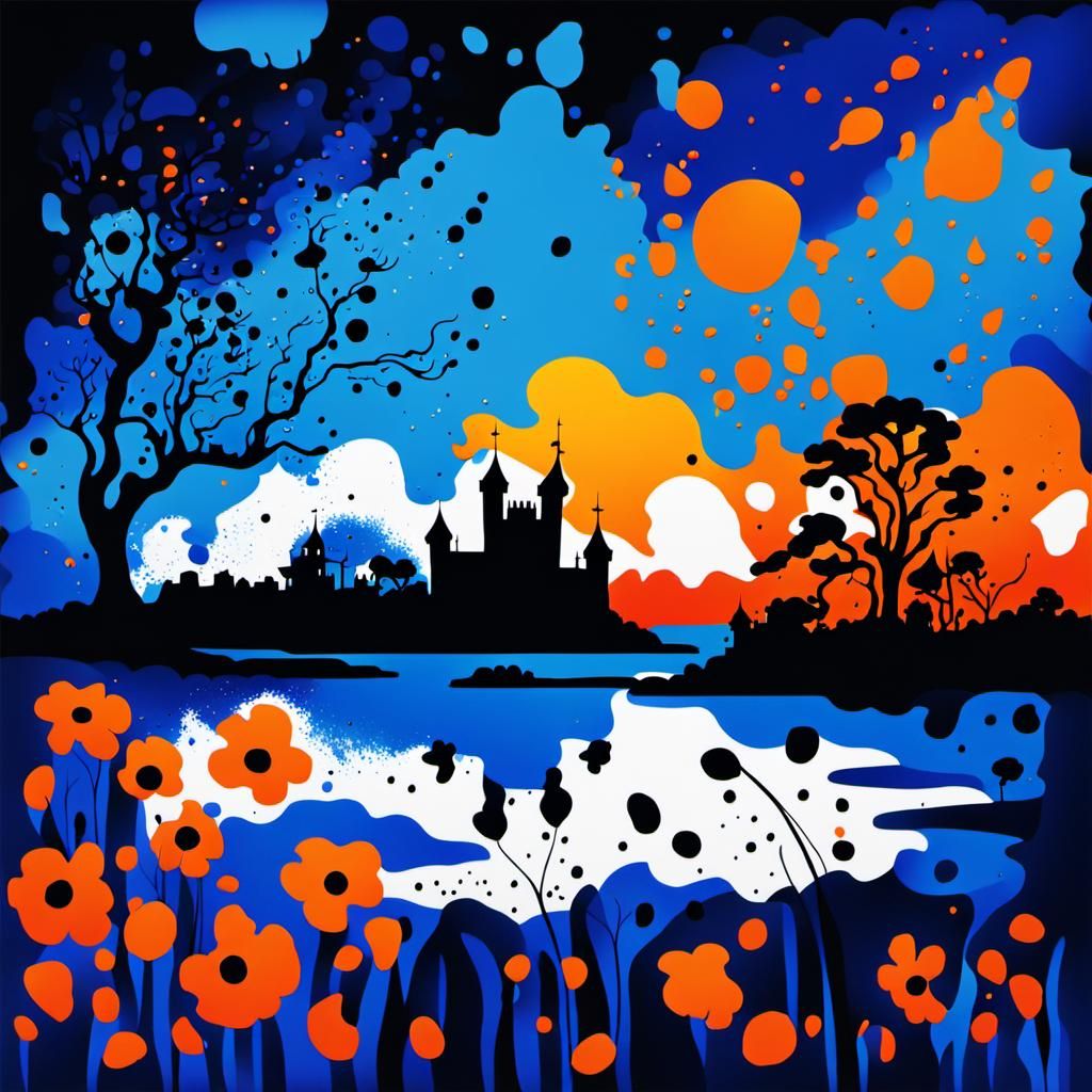 Abstract and Surreal Art: Using the ink splatter art techniq...