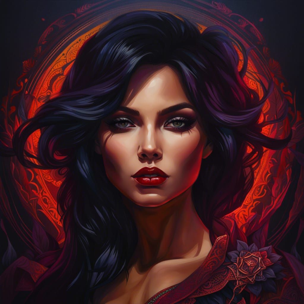 modern woman dark beautiful
