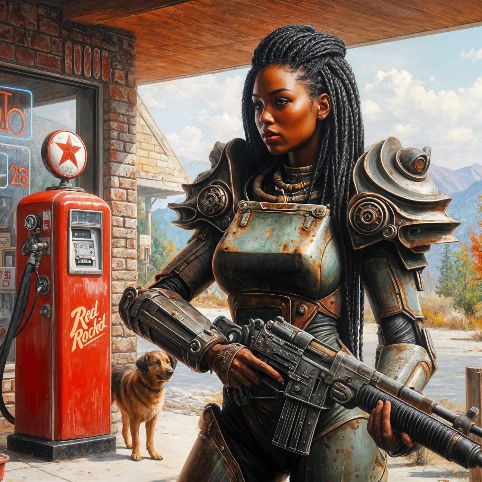 Standing at the gas station