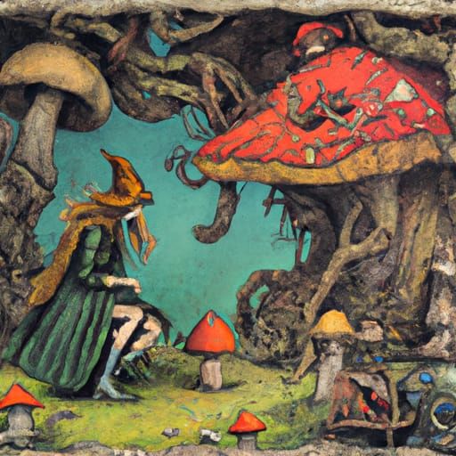 Mushroom witch - AI Generated Artwork - NightCafe Creator