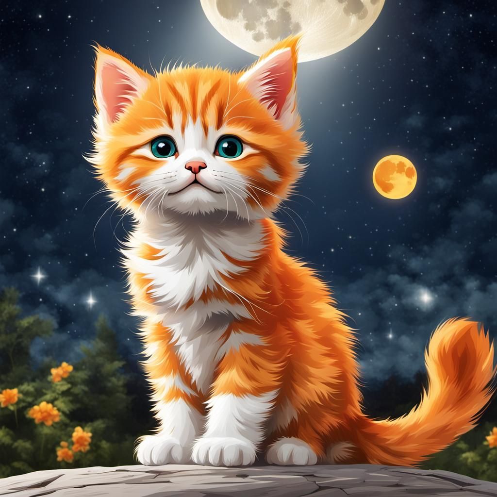 MONDAY is cute orange kitten - AI Generated Artwork - NightCafe Creator