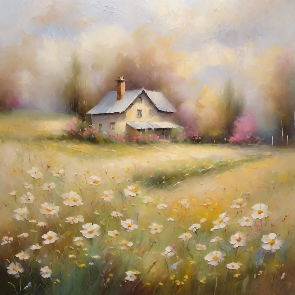 Farmhouse and flowers