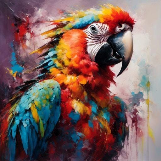 Oil painting of a beautiful colourful parrot - AI Generated Artwork ...