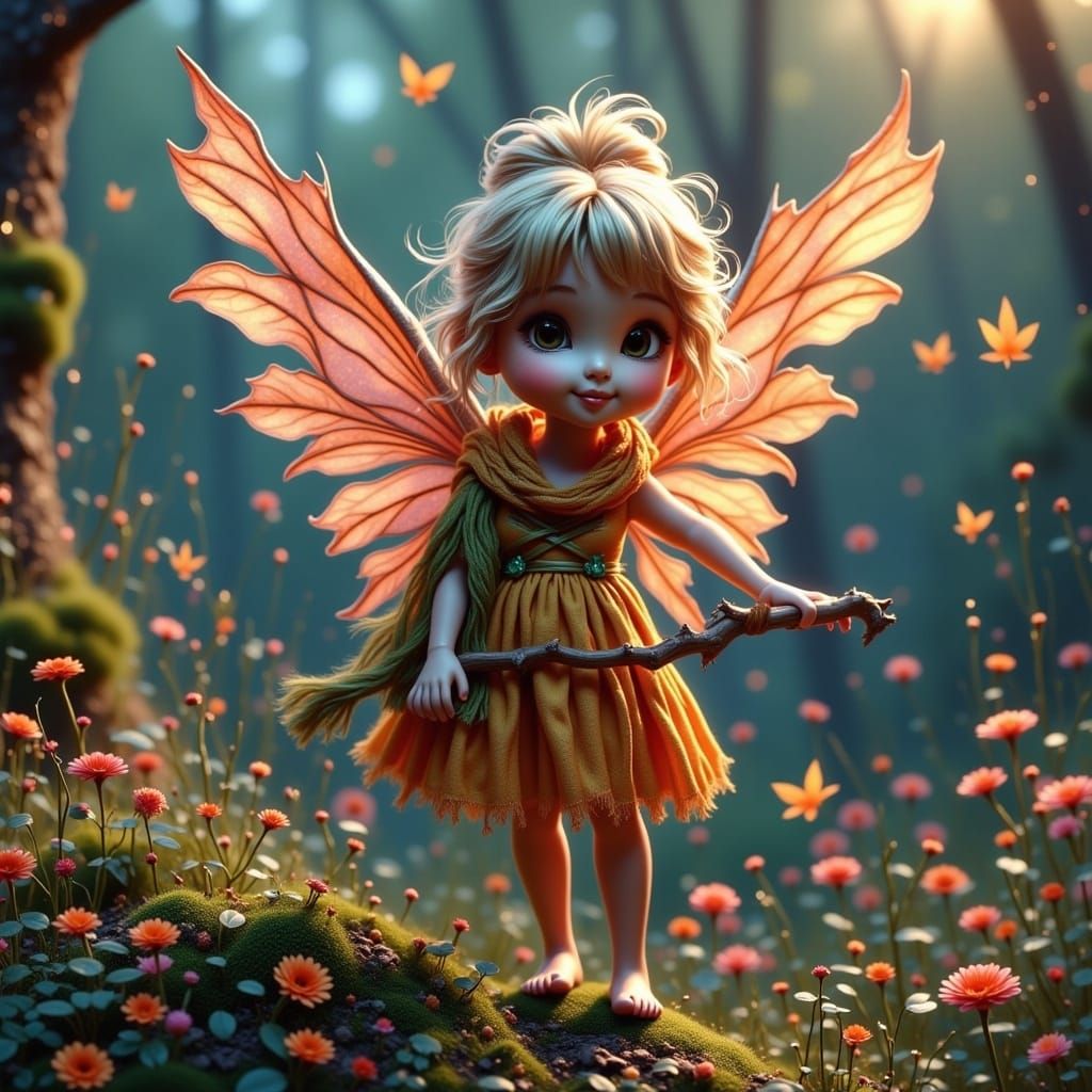 <lora:Fluffy:1.0> cute fairy