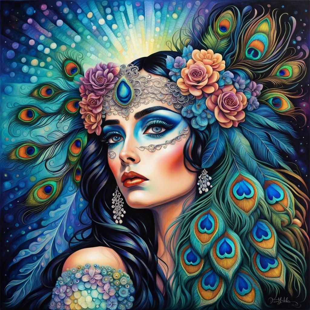 In the style of Dahli Picasso Josephine Wall geometric abstr...
