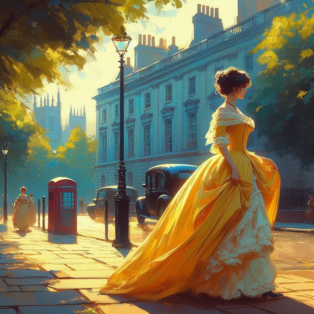 A Regency Lady in a yellow dress - AI Generated Artwork - NightCafe Creator