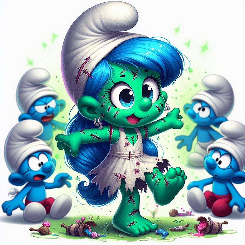 Cute zombie smurfette
