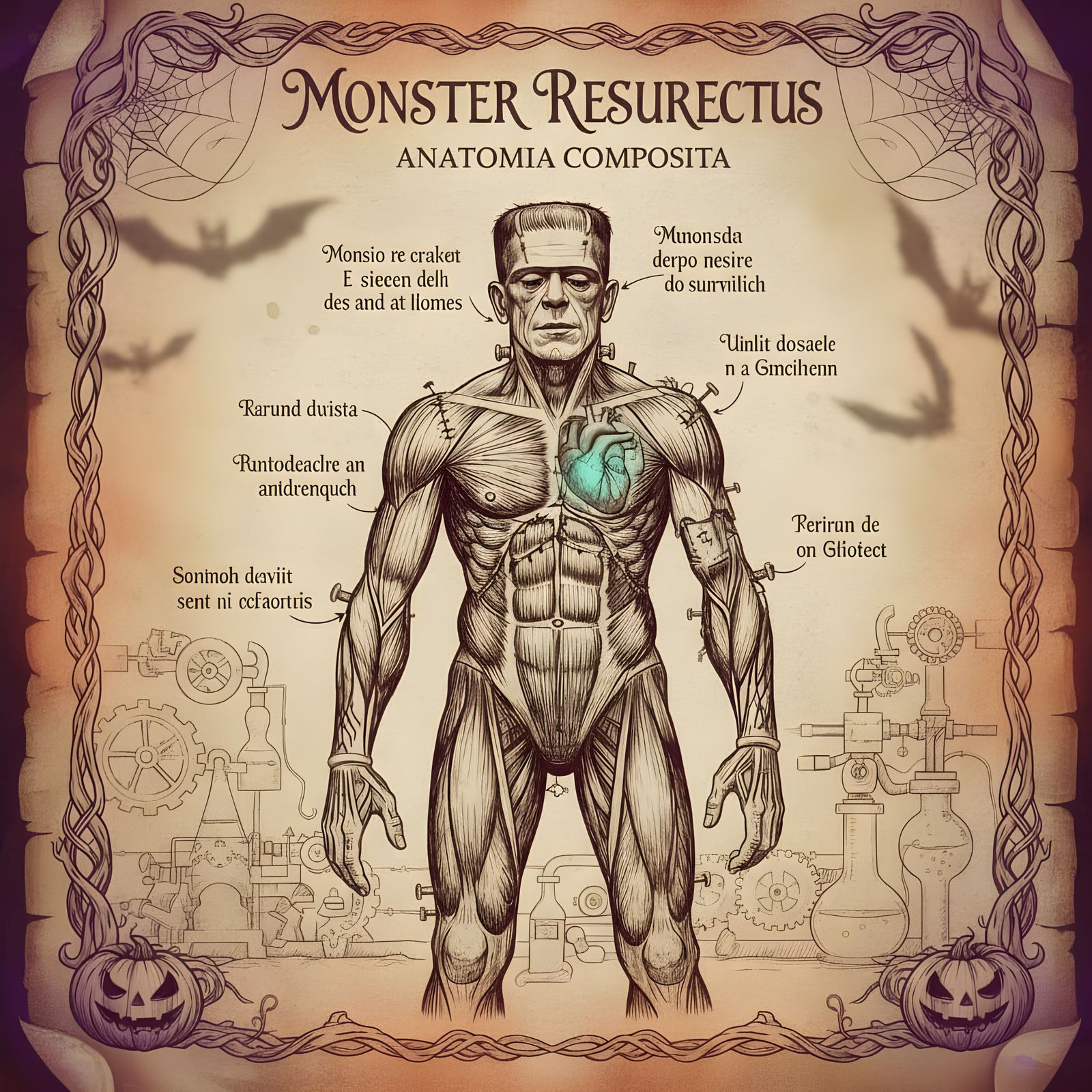 Da Vinci Style Anatomical Monster Resurrectus