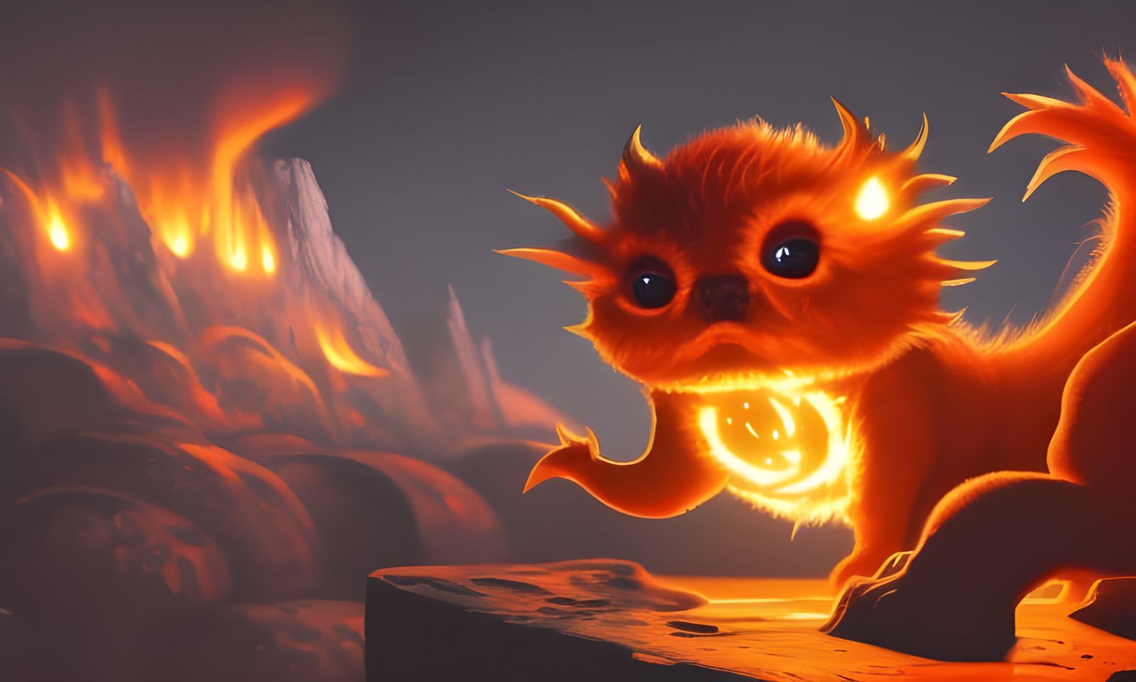 A cute little arson monster  by @BenSanta