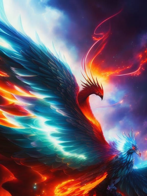 Fire And Ice Bird - Ai Generated Artwork - Nightcafe Creator