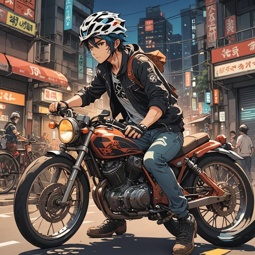 teenager drive bike