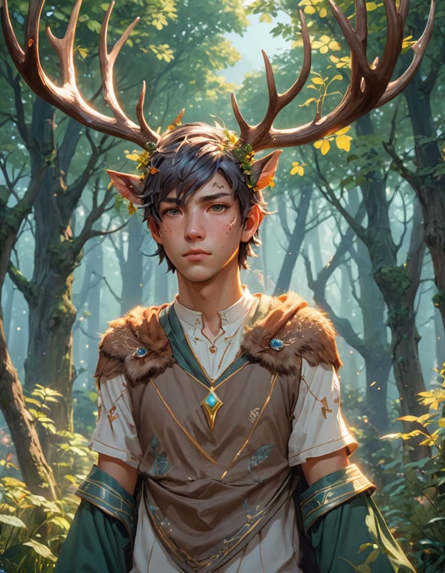 Anime boy deer - AI Generated Artwork - NightCafe Creator