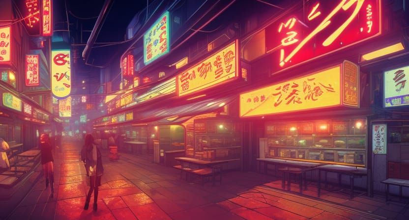 Ramen shop alley  by @Kingepicface