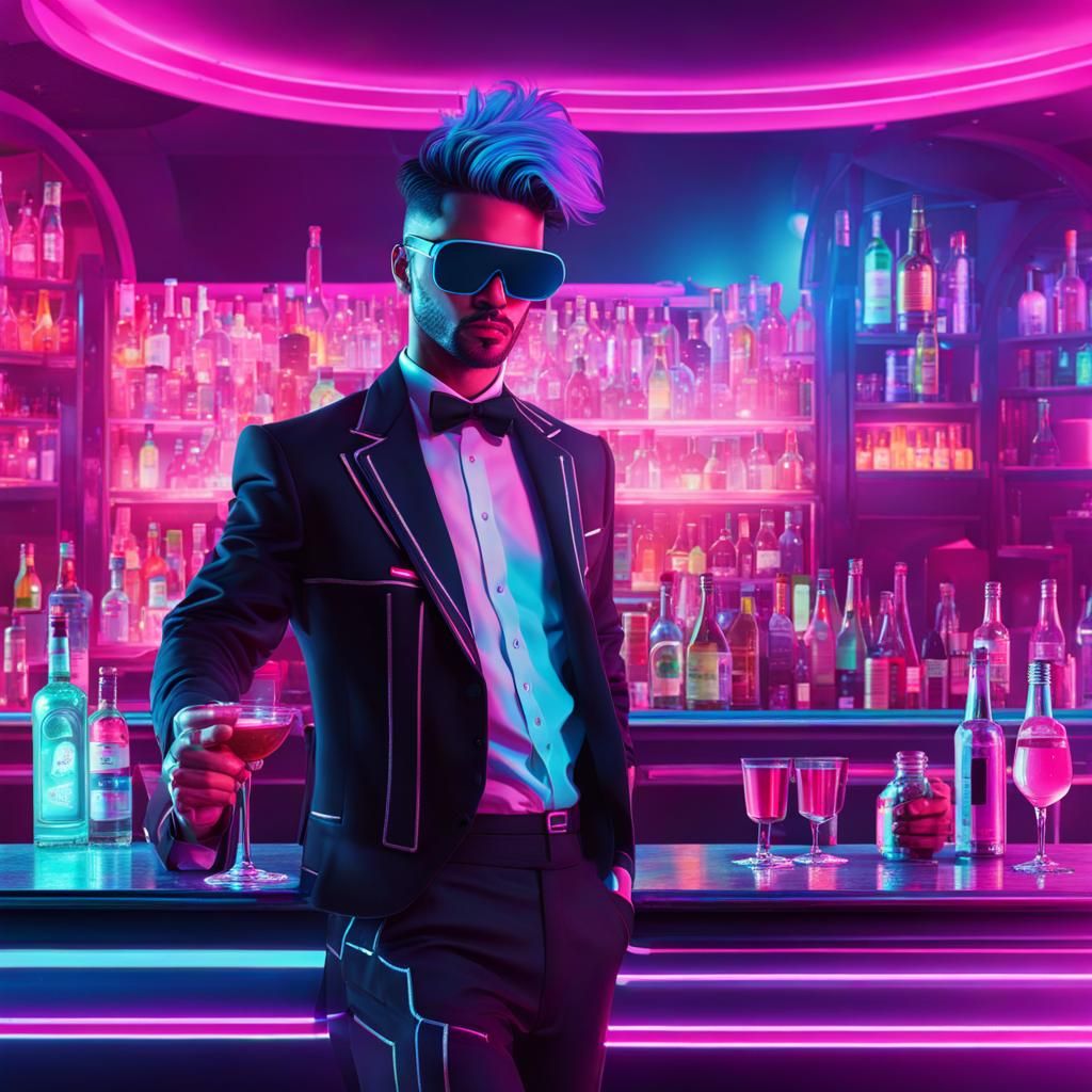 Cyberpunk Bartender - AI Generated Artwork - NightCafe Creator