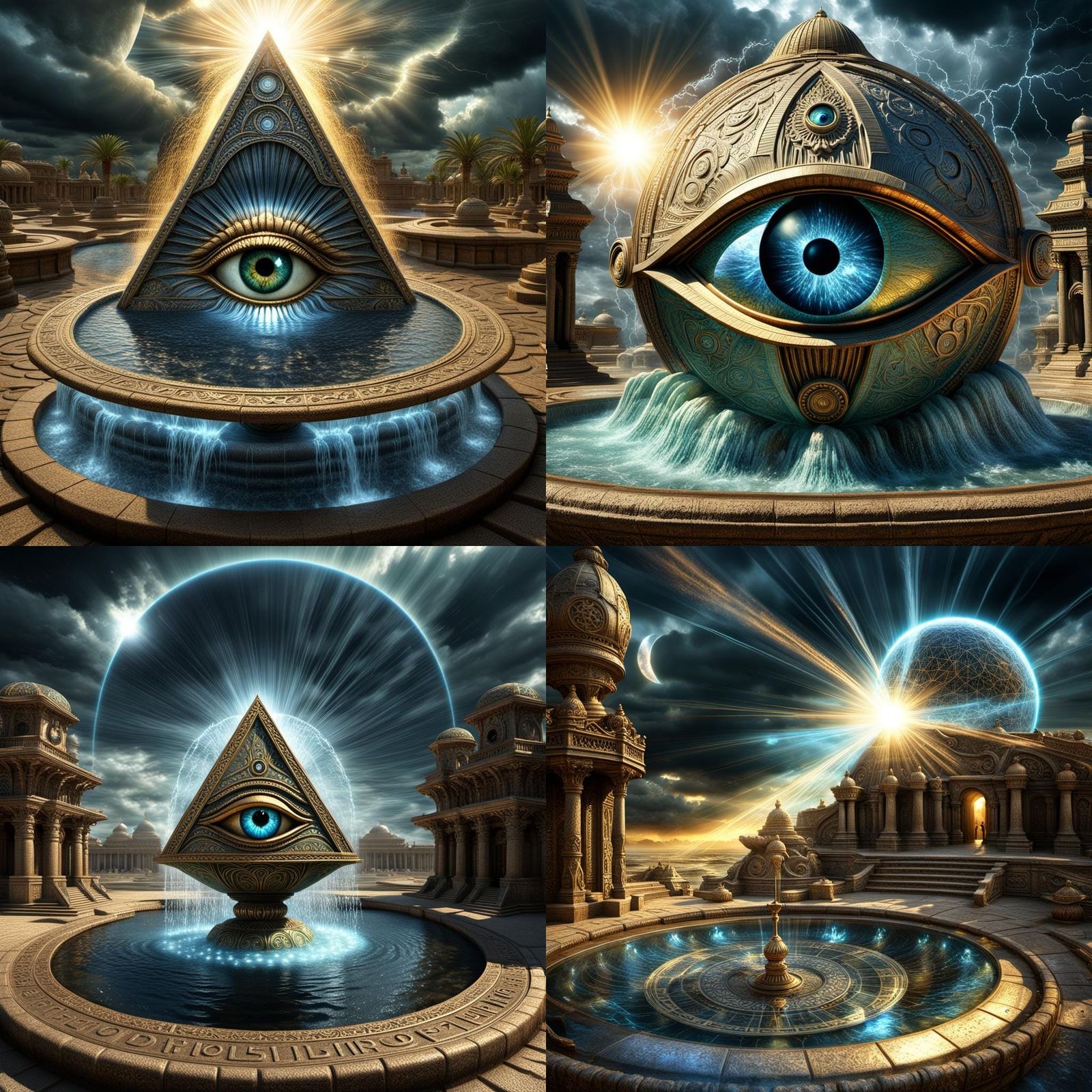 Light ray refraction all seeing eye sands of time fountain o...
