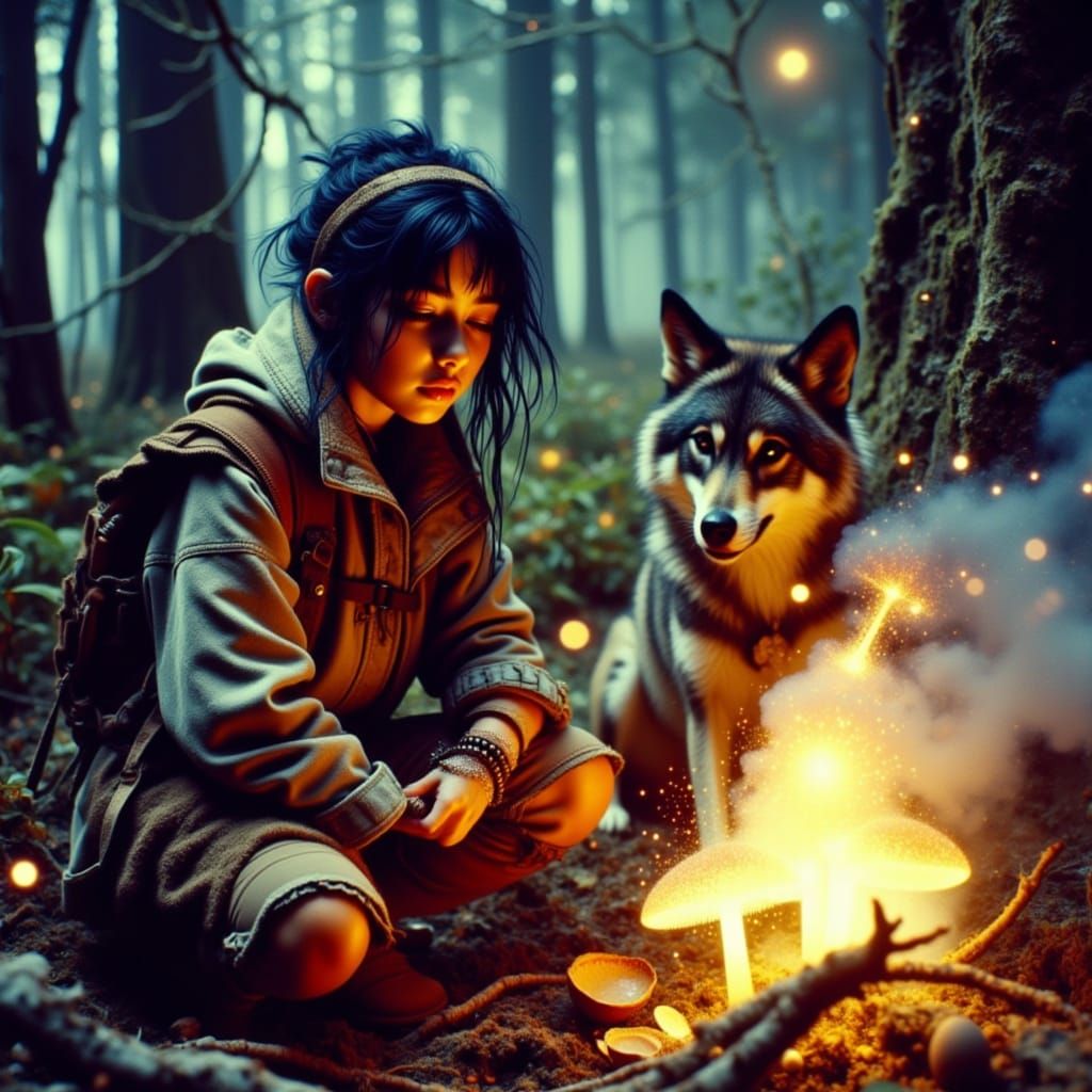 ❄️ Snowy

Ellie and Shiloh in the snow ❄️❄️

> "A mystical forest blanketed in snow, soft light filtering through frost-covered branches. A wooden footbridge d...