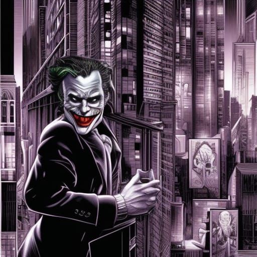 The Joker in noir cityscapes - AI Generated Artwork - NightCafe Creator