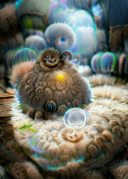 Fuzzy Orb; huge round eyes;the most adorable little creature...