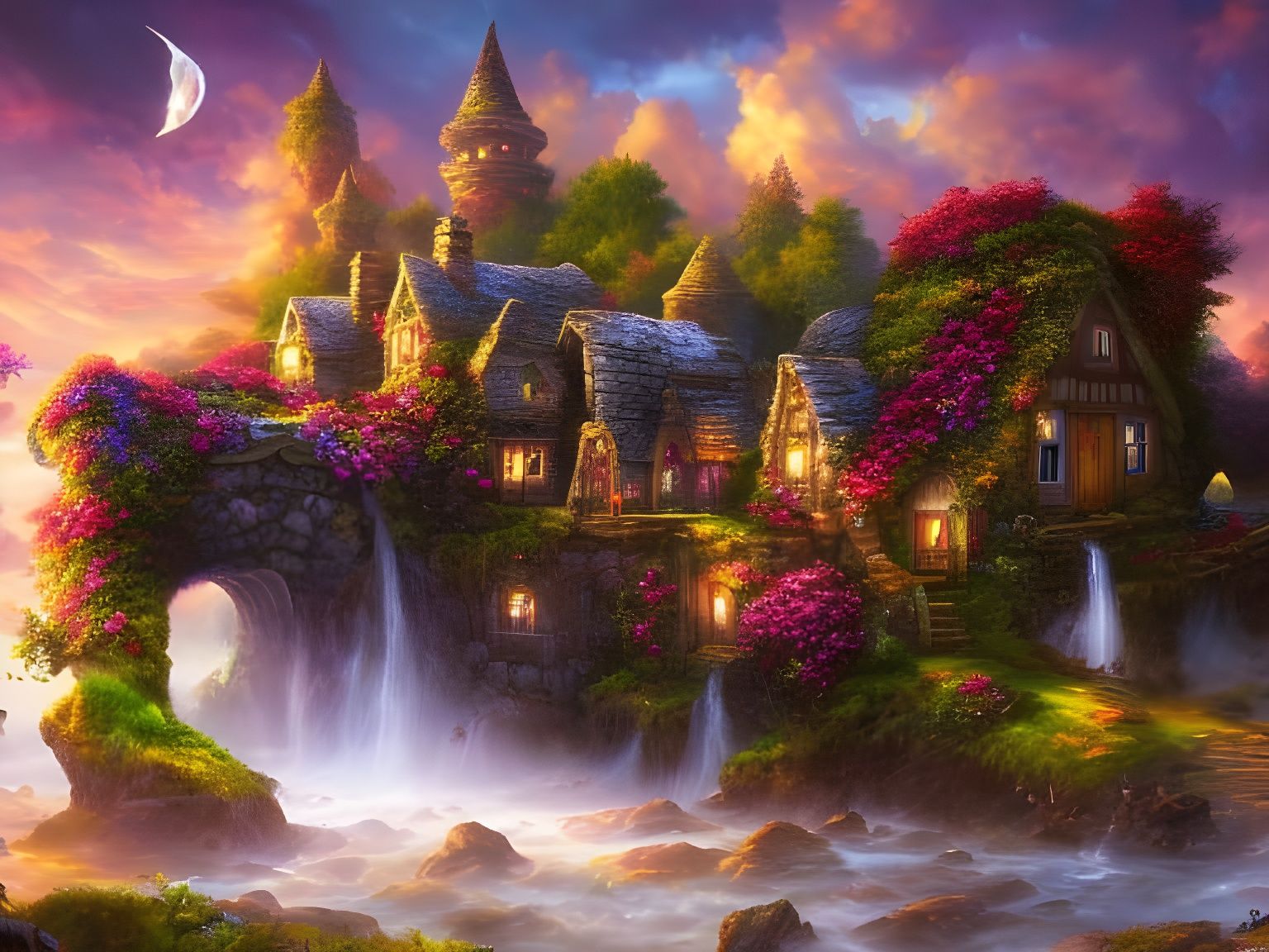 Fantasy fairy cottages