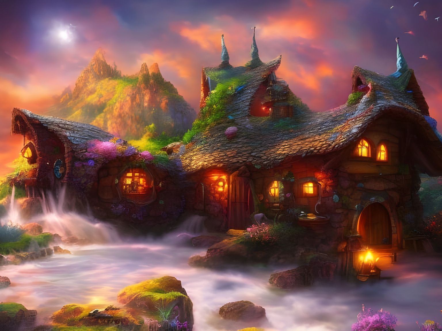 Fantasy fairy cottages