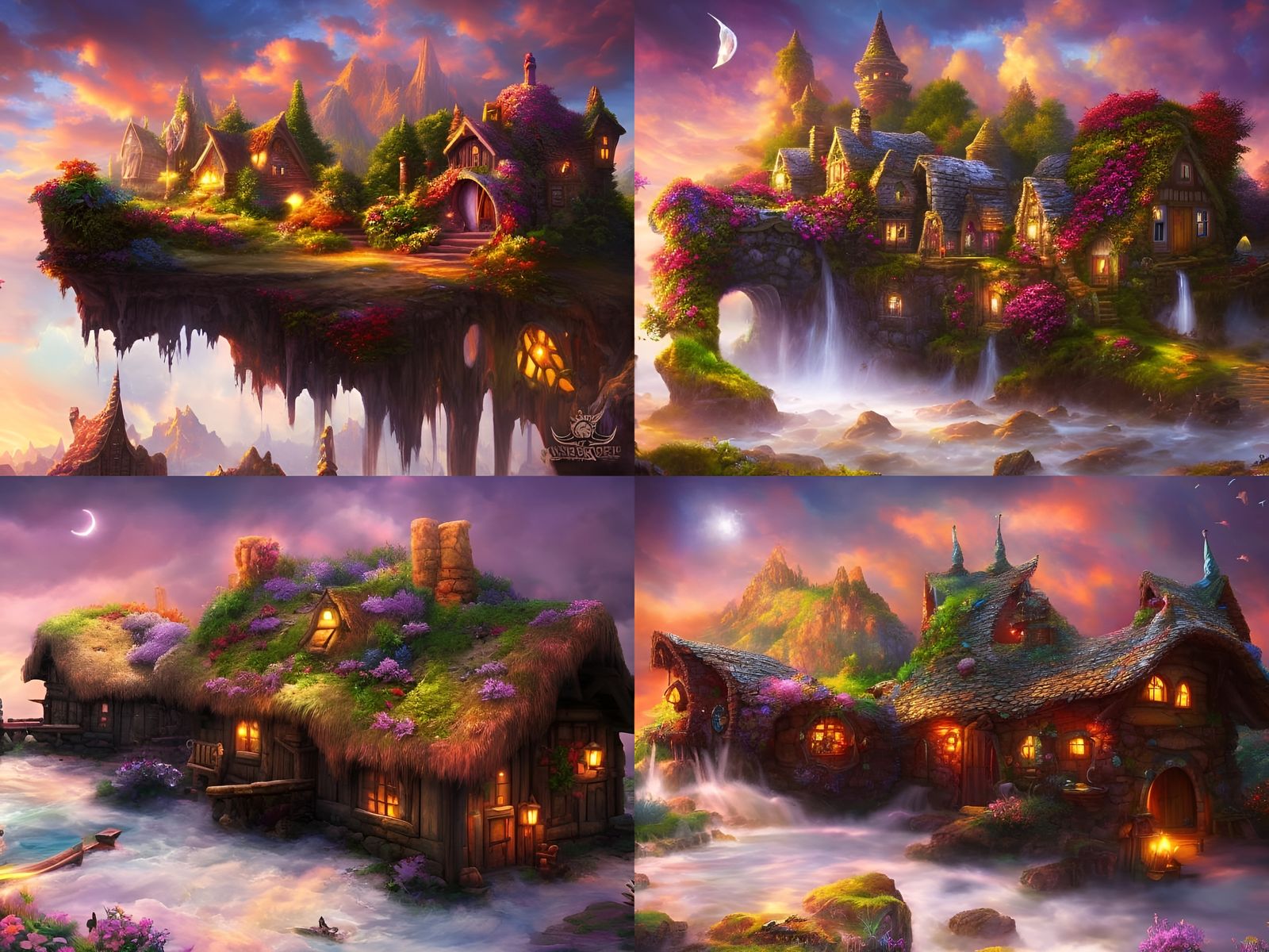 Fantasy fairy cottages