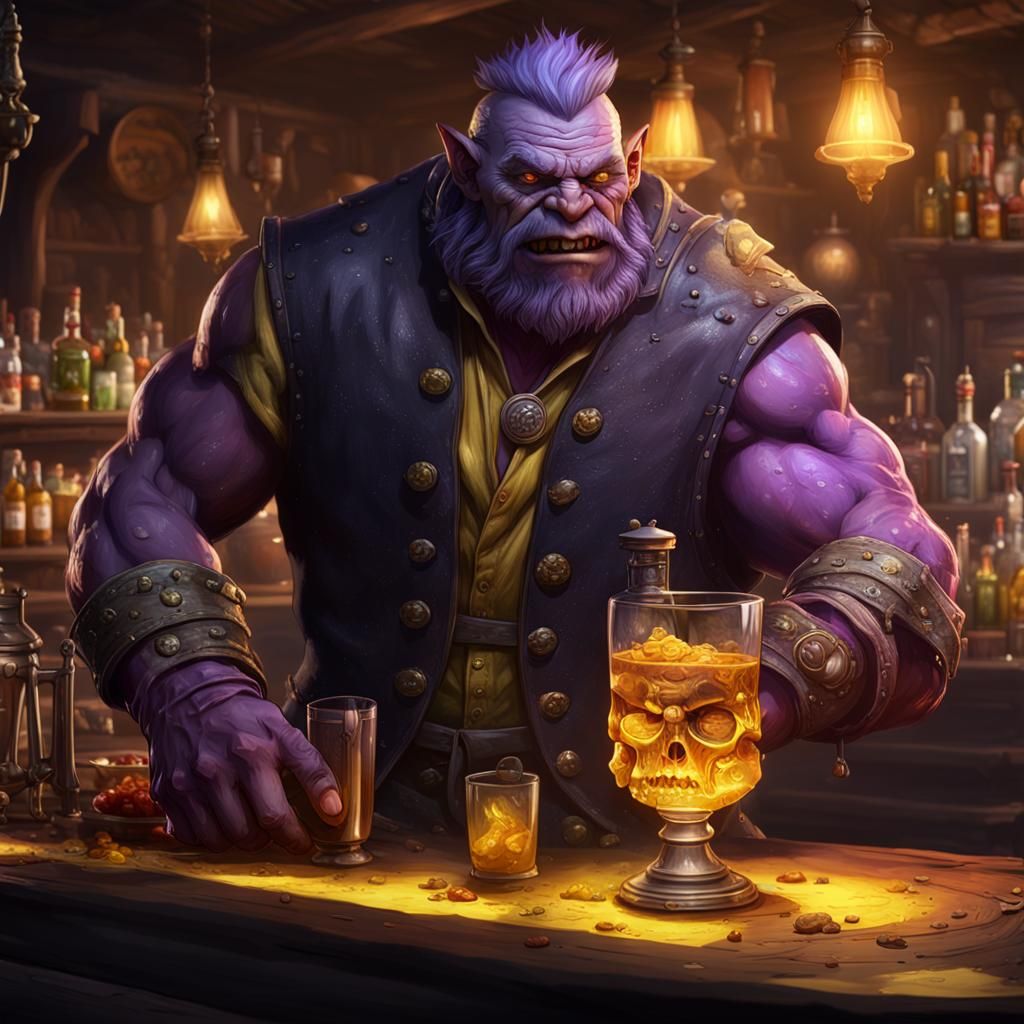 Orc bartender  by @Lookashiny