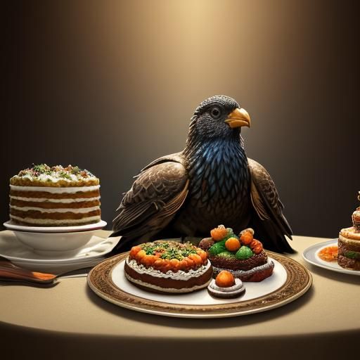 A turkey on christmas table with fried carrot, fried broccol...