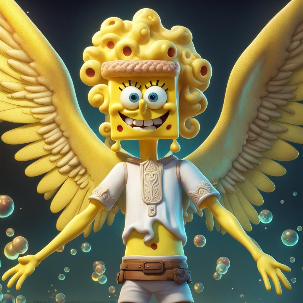 spongebob as angel - AI Generated Artwork - NightCafe Creator