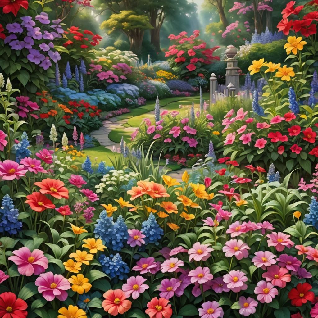 Lush flowerbed