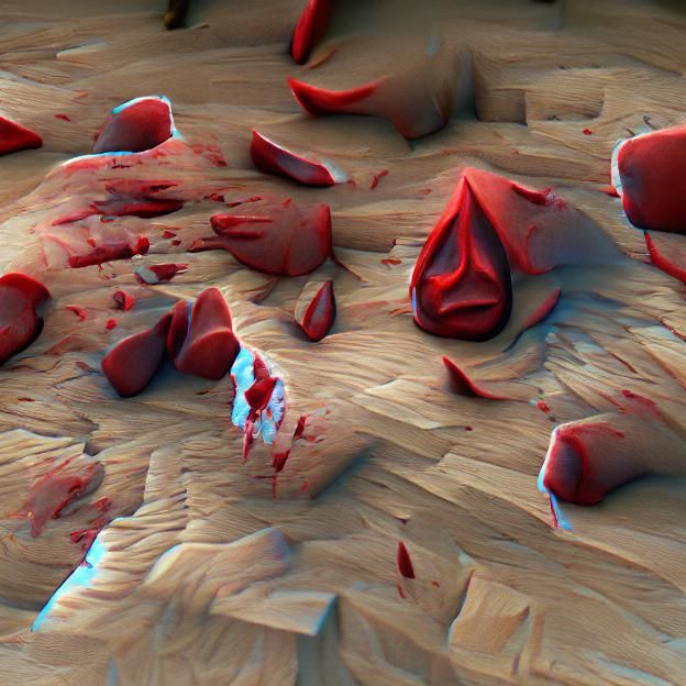 Blood Happens. 8k resolution low poly