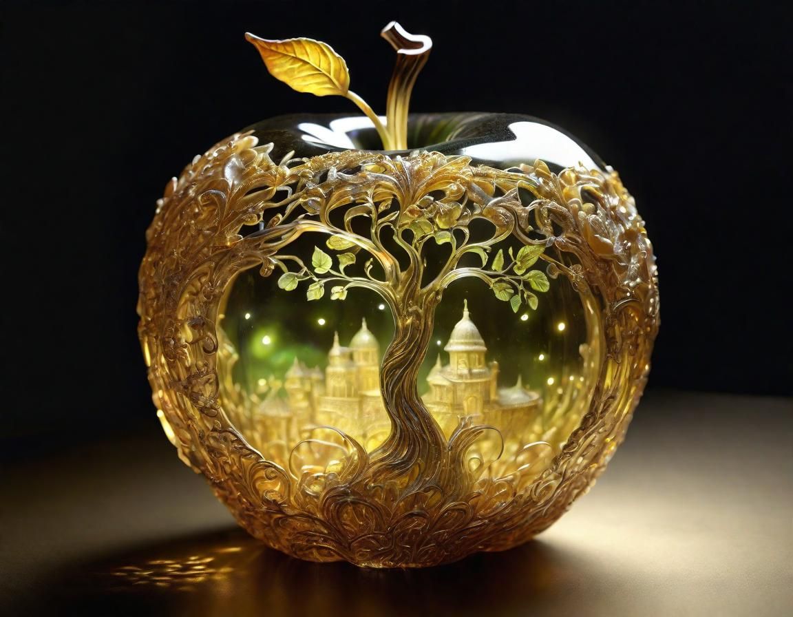 City in glass apple  by @Dr_Fox