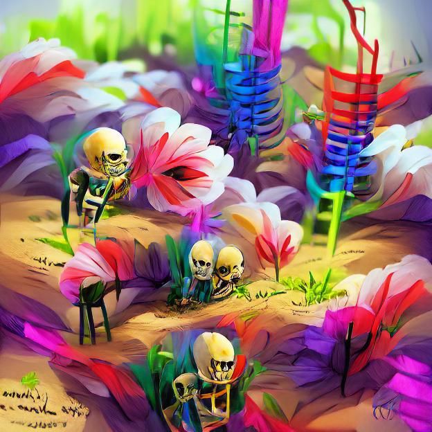 Tiny skeleton garden