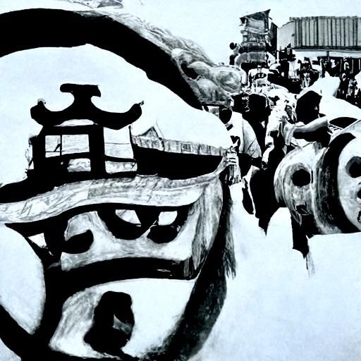 Procession of the mikoshi through the Fort Worth Stockyards