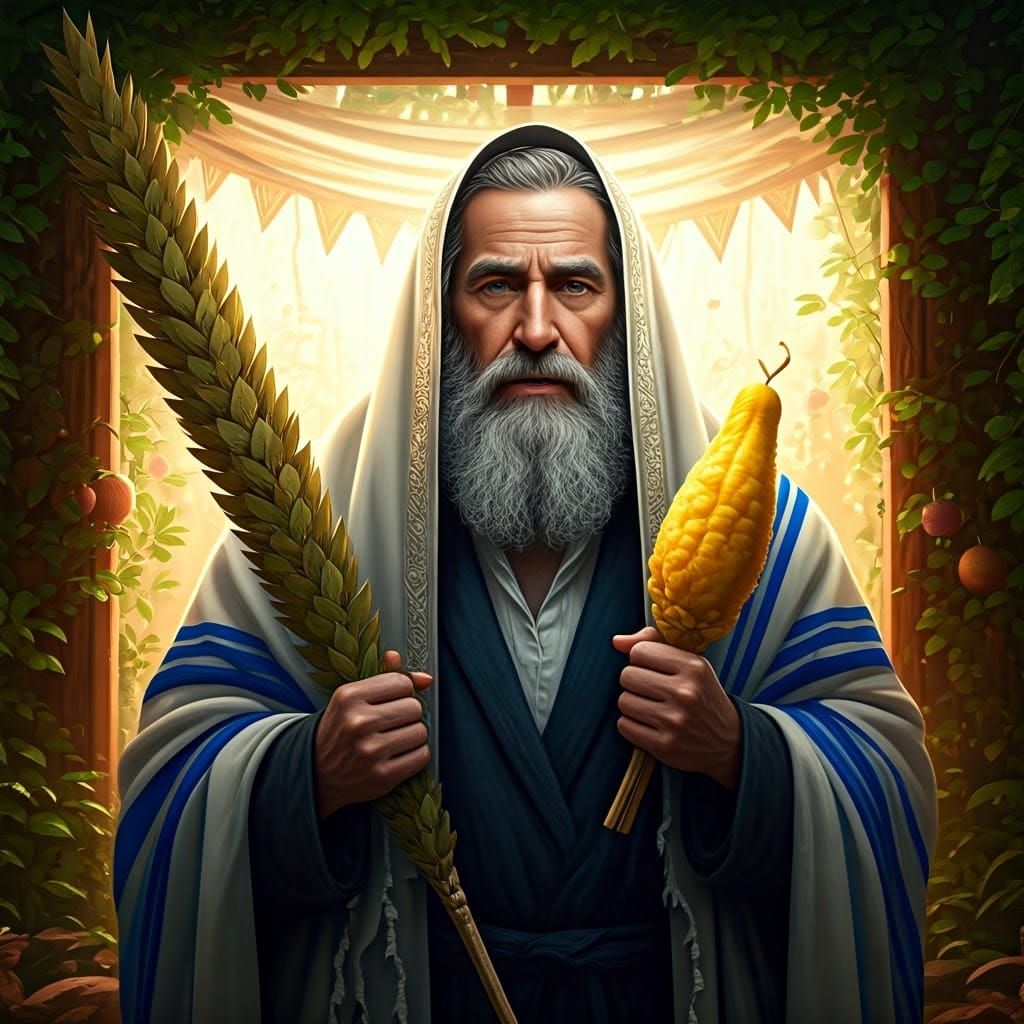 Devout Man with Lulav and Etrog: Fantasy Art