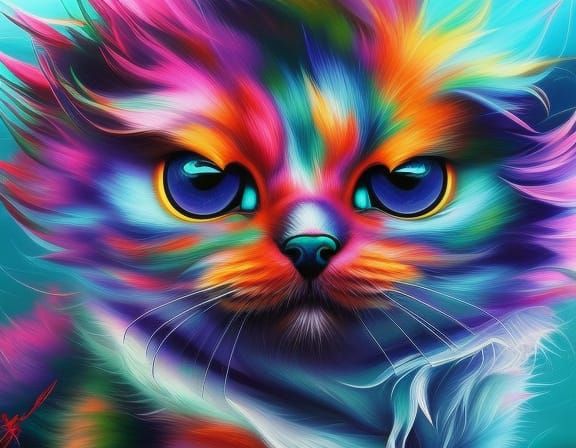 Colorful CAT - AI Generated Artwork - NightCafe Creator