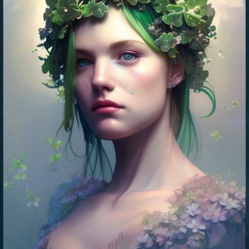 Shamrock goddess - AI Generated Artwork - NightCafe Creator